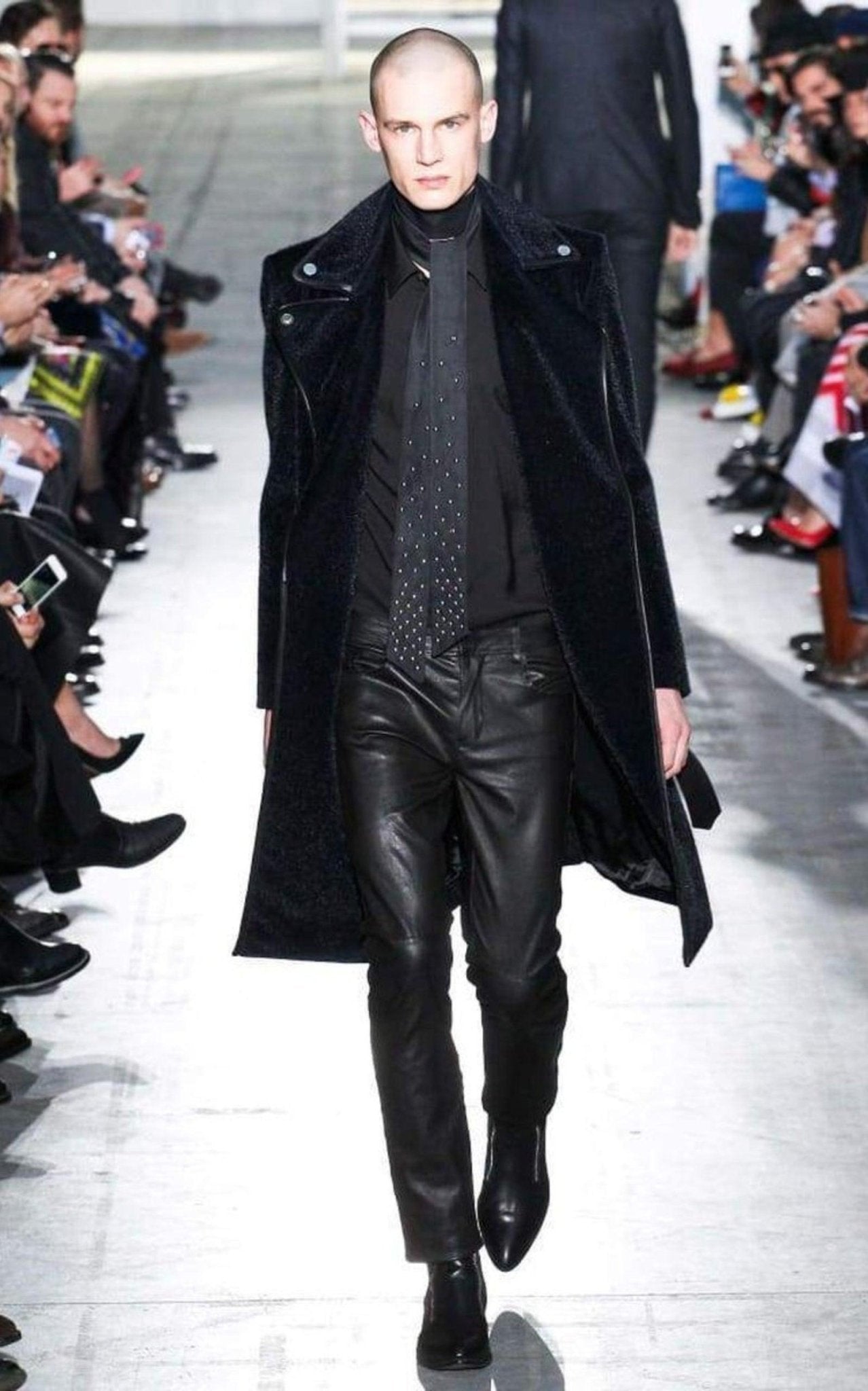 Costume National Straight Leg Just Leather Biker Pants - Runway