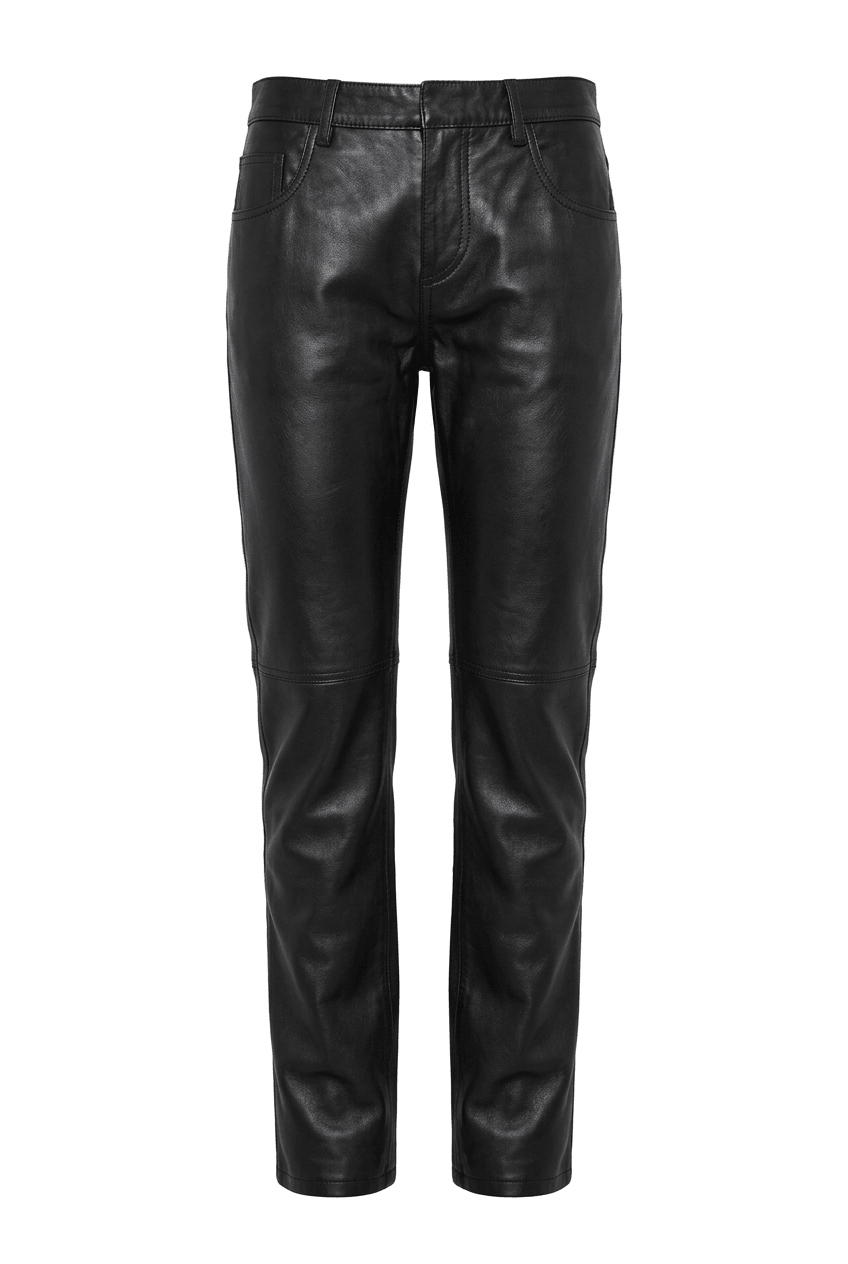 Costume National Straight Leg Just Leather Biker Pants - Runway Catalog