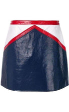 Courreges Blue and White Vinyl Mini Skirt - Runway Catalog