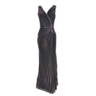 Cult Moda Black Shimmer Pleated Maxi Prom Dress - Runway Catalog