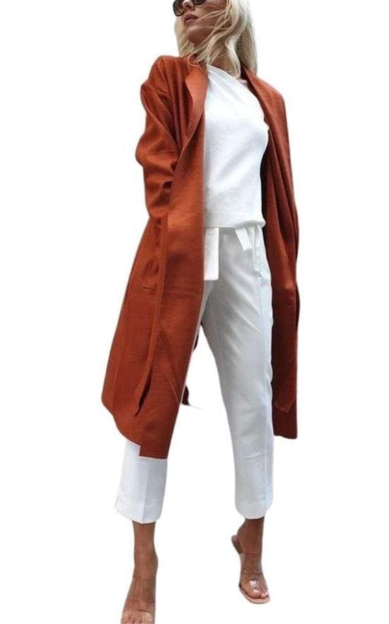 Cult Moda Cotton Blend Belted Trench Coat - Runway Catalog