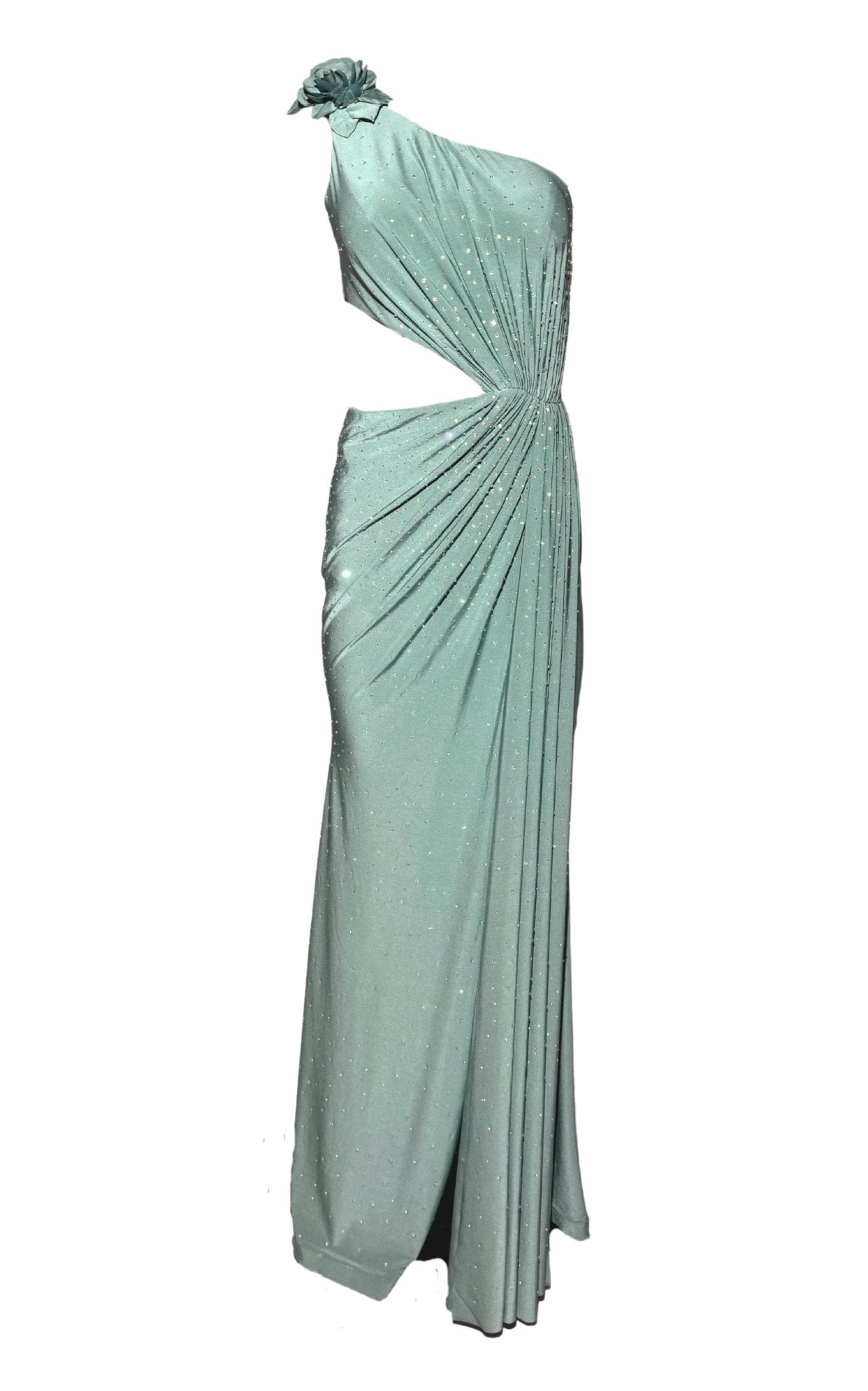 Cult Moda Crystal Embellished Cocktail Dress - Cutout Green - Runway Catalog