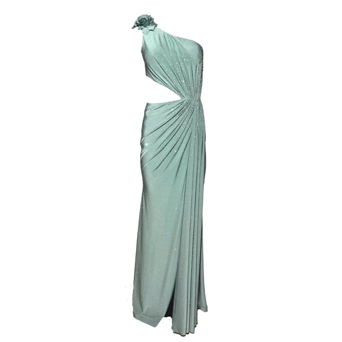 Cult Moda Crystal Embellished Cocktail Dress - Cutout Green - Runway Catalog