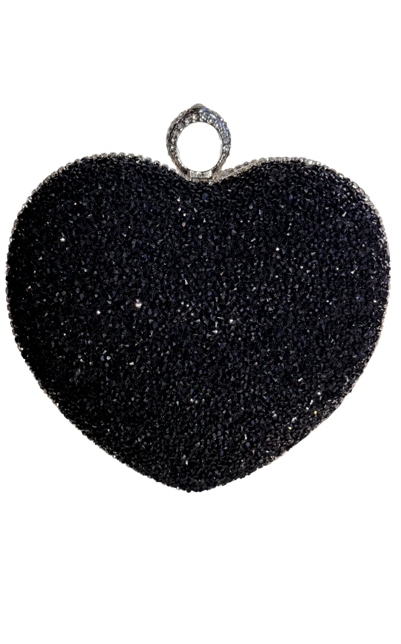 Cult Moda Crystal Fringe Heart Clutch - Runway Catalog