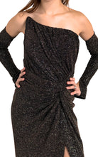 Cult Moda Faux Sleeve Sparkling Prom Gown - Runway Catalog