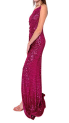 Cult Moda Fuchsia Sequin Asymmetric Bustier Cocktail Prom Dress - Runway Catalog