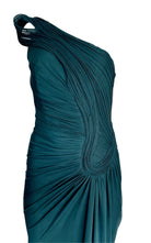 Cult Moda Gilded Waves Green Cocktail Dress - Runway Catalog