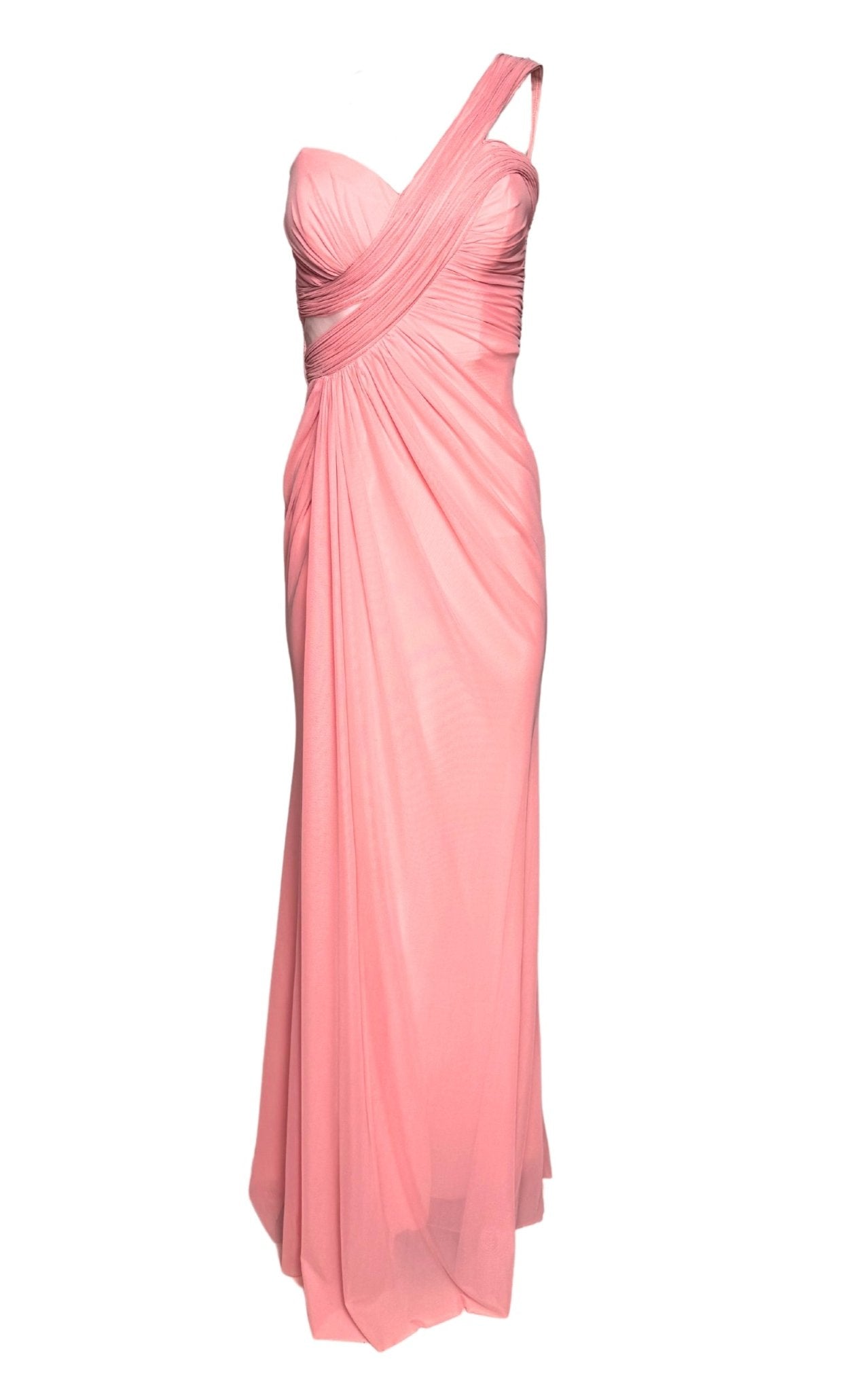 Cult Moda Gilded Waves One - Shoulder Pink Party Cocktail Dress - Runway Catalog