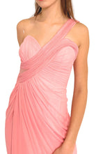 Cult Moda Gilded Waves One - Shoulder Pink Party Cocktail Dress - Runway Catalog
