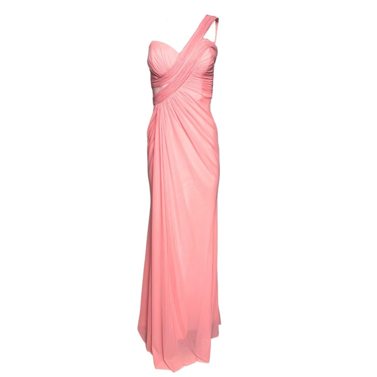Cult Moda Gilded Waves One - Shoulder Pink Party Cocktail Dress - Runway Catalog