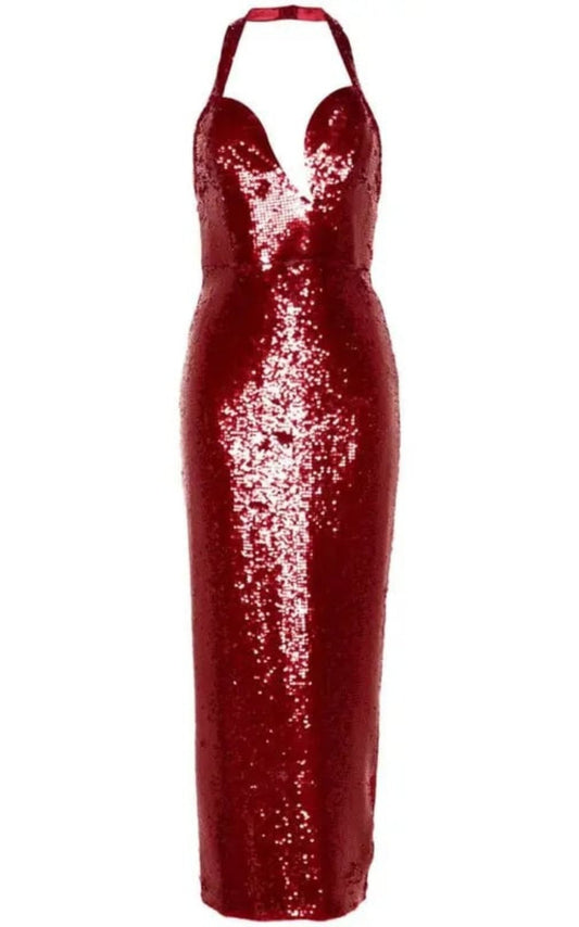 New Arrivals Manon Red Sequin gown