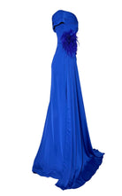 Cult Moda Off Shoulder Boat Neck Blue Cocktail Prom Dress - Runway Catalog