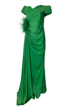 Cult Moda Off Shoulder Boat Neck Green Cocktail Prom Dress - Runway Catalog