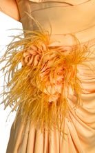 Cult Moda Off Shoulder Boat Neck Yellow Cocktail Prom Dress - Runway Catalog