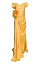 Cult Moda Off Shoulder Boat Neck Yellow Cocktail Prom Dress - Runway Catalog