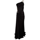 Cult Moda One Shoulder Beaded Stretch Gown in Black - Runway Catalog