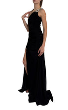 Cult Moda One Shoulder Beaded Stretch Gown in Black - Runway Catalog