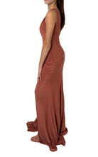 Cult Moda One Shoulder Beaded Stretch Gown in Brown - Runway Catalog