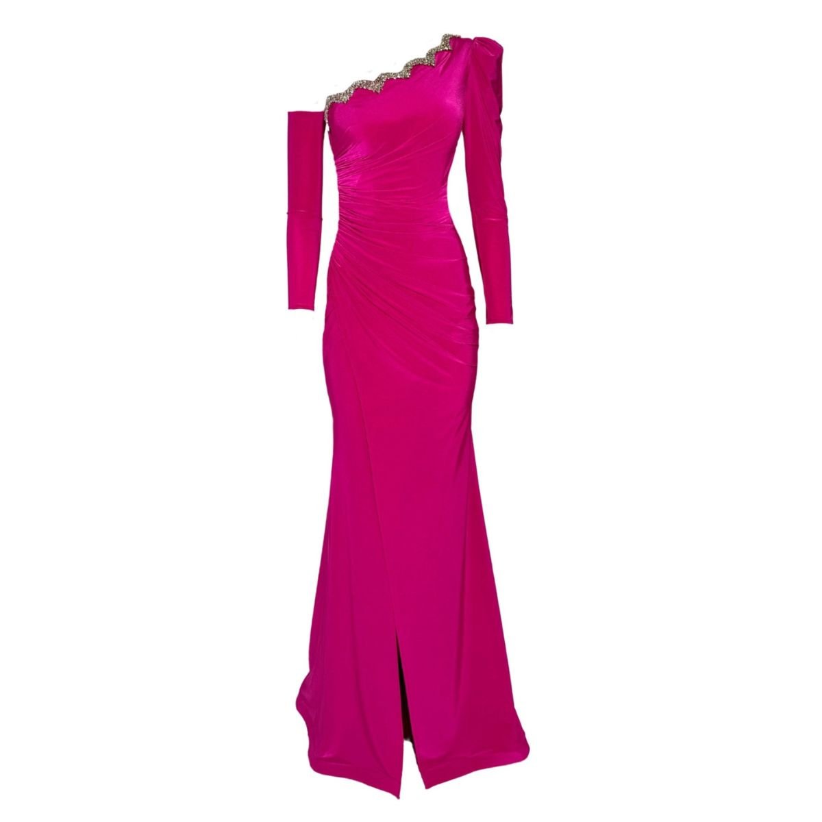 Cult Moda One Shoulder Hot Pink Mermaid Prom Dress - Runway Catalog