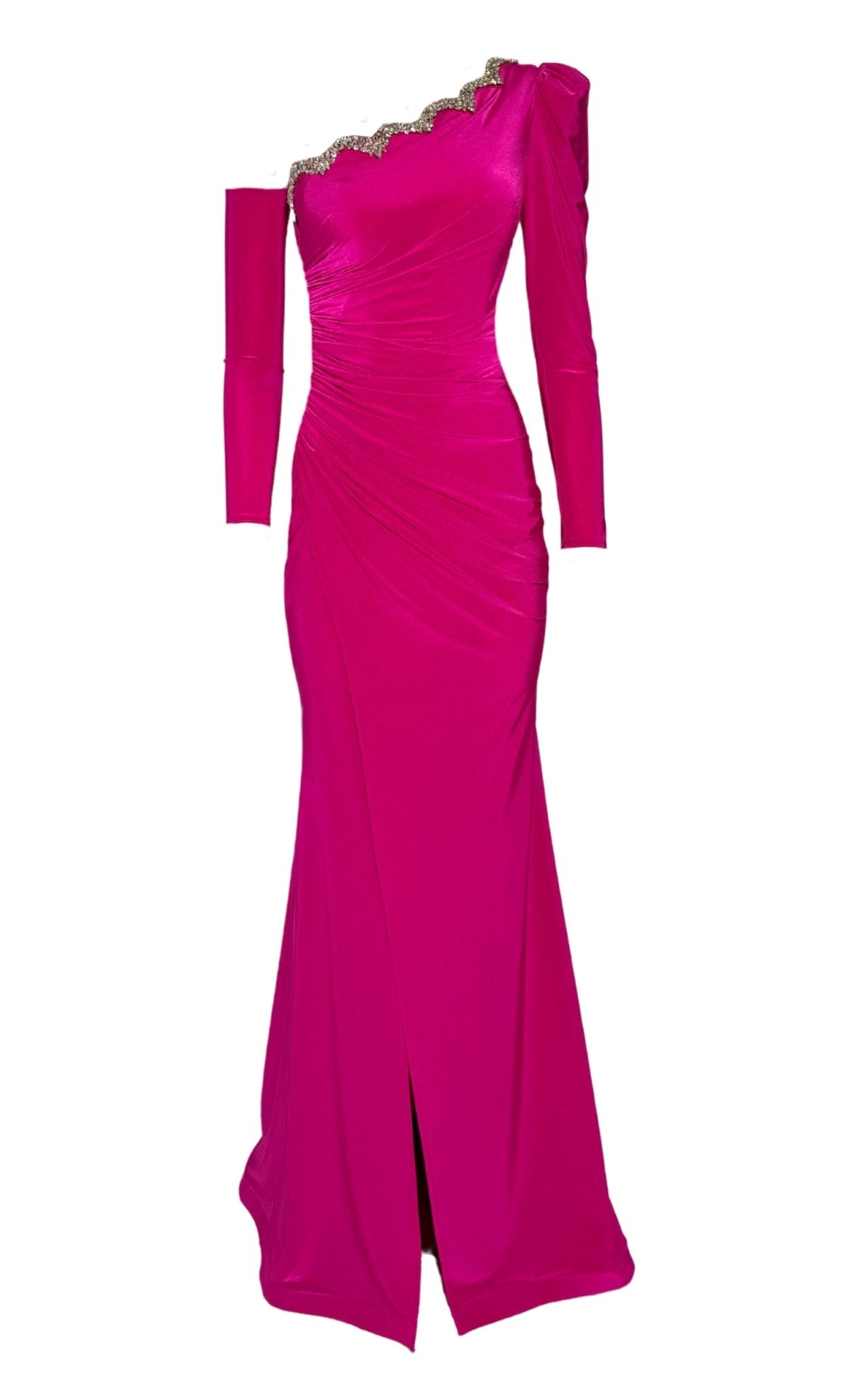 Cult Moda One Shoulder Hot Pink Mermaid Prom Dress - Runway Catalog