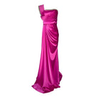 Cult Moda One Shoulder Satin Pleated Crystal Embellished Pink Prom Dresses - Runway Catalog
