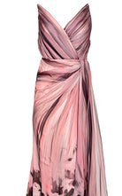 Cult Moda Pink Strapless Chiffon Evening Prom Dress - Runway Catalog