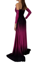 Cult Moda Rhinestone Embellished Burgundy Ombre Party Dress to Impress - Runway Catalog