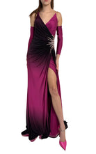 Cult Moda Rhinestone Embellished Burgundy Ombre Party Dress to Impress - Runway Catalog