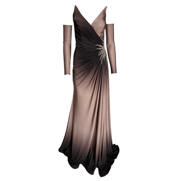 Rhinestone Grey Ombre Party Dress – Runway Catalog
