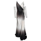 Cult Moda Rhinestone Embellished White Ombre Party Dress to Impress - Runway Catalog