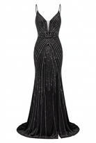 Cult Moda Rhinestone V-Plunge Mermaid Evening Gown - Runway Catalog