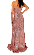 Cult Moda Rose Gold Sequin Asymmetric Bustier Cocktail Prom Dress - Runway Catalog