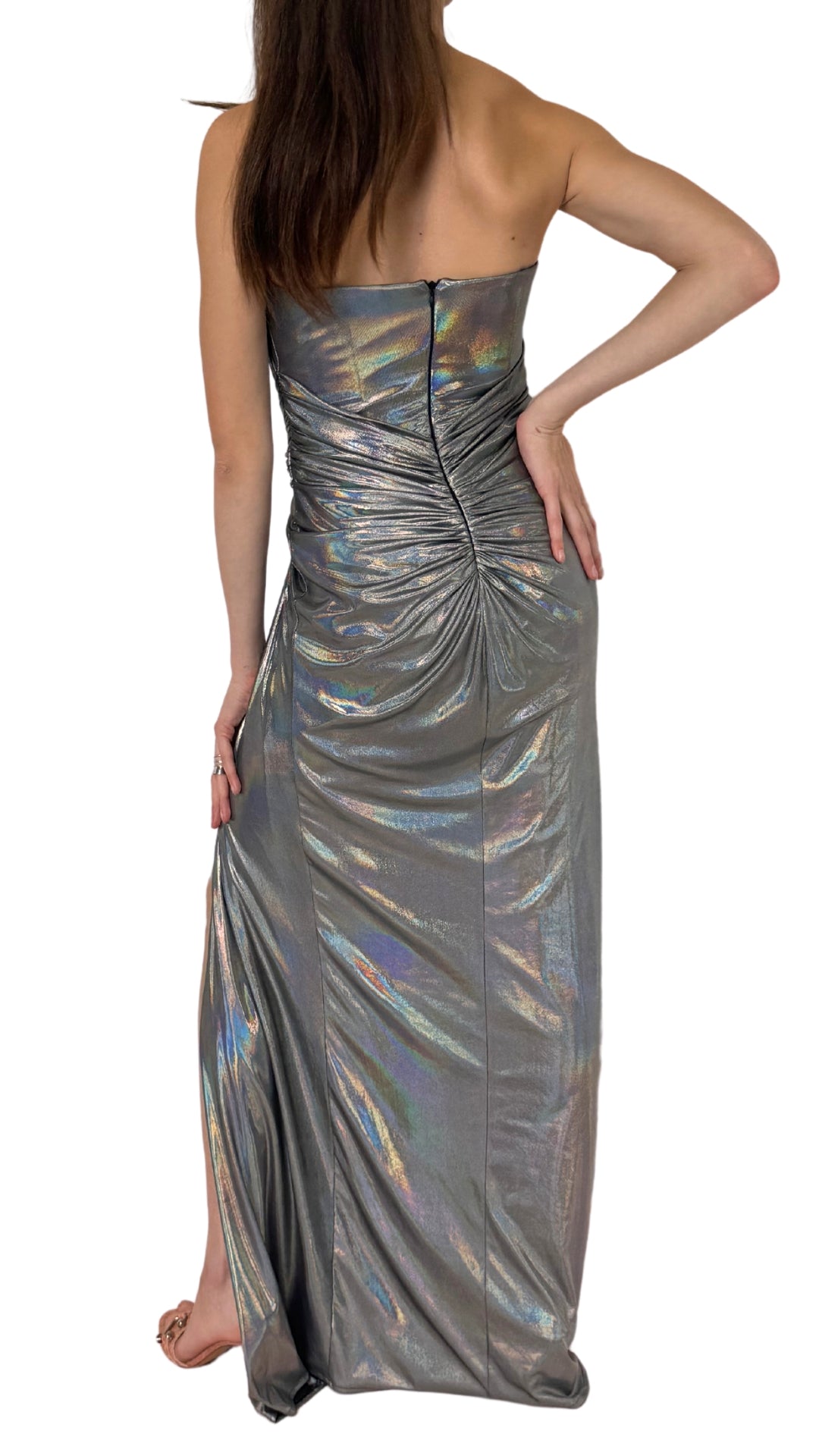 Cult Moda Silver Metallic Cocktail Prom Dress - Runway Catalog