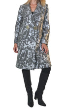 Cult Moda Silver Print Wool Blend Trench Coat - Runway Catalog