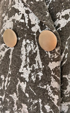 Cult Moda Silver Print Wool Blend Trench Coat - Runway Catalog