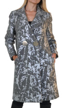 Cult Moda Silver Print Wool Blend Trench Coat - Runway Catalog