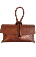 Cult Moda Single Handle Wristlet Crossbody Bag in Bronze - Runway Catalog