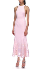 David Koma Paillette Illusion Midi Pink Dress - Runway Catalog