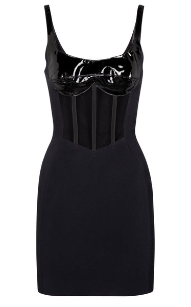David Koma Patent Leather Corset Mini Dress – Runway Catalog