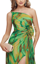 Dekolte Strapless Green Cocktail Party Dress - Runway Catalog