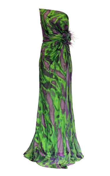 purple hair green dress I love my new black and green hair