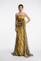 Dekolte Strapless Yellow Cocktail Dress - Runway Catalog
