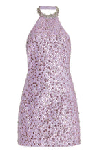 DES_PHEMMES Purple Embroidered Stretch - Cotton Satin Mini Dress - Runway Catalog