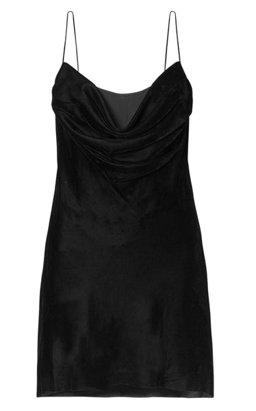 Dion Lee Black Velvet Architrave Corset Mini Dress