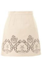 Dolce & Gabbana Beige Laser - cut Leather Skirt - Runway Catalog
