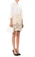 Dolce & Gabbana Beige Laser - cut Leather Skirt - Runway Catalog