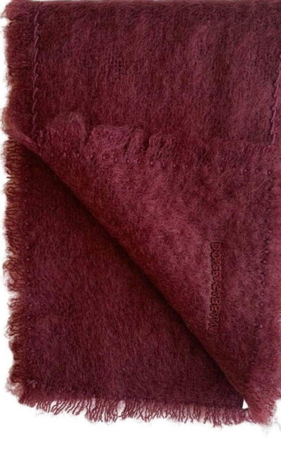 Dolce & Gabbana Bordeaux Knitted Mohair Wool Scarf - Runway Catalog
