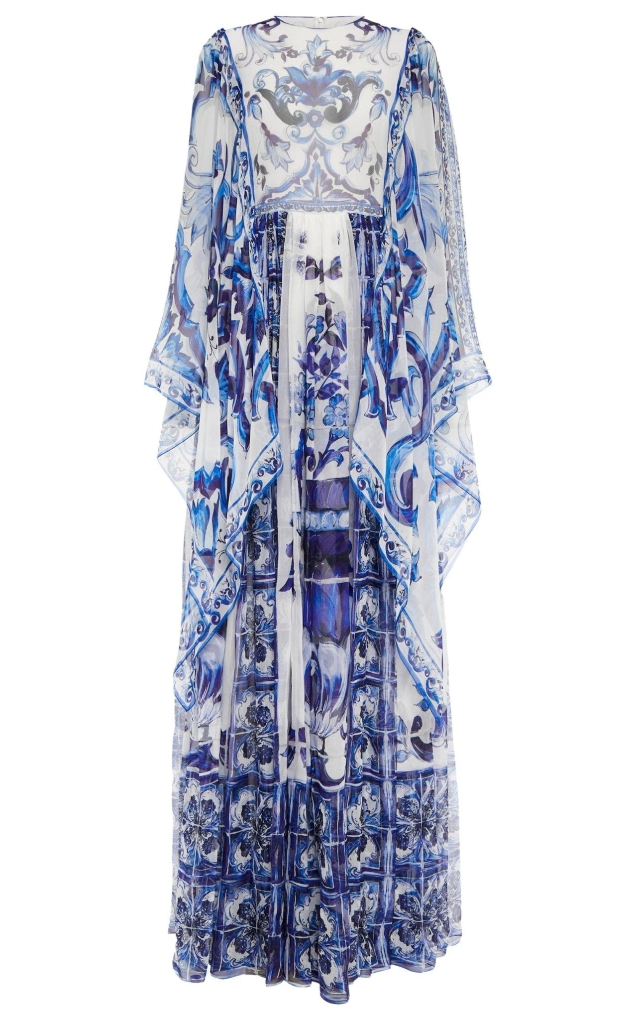 Dolce & Gabbana Blu Mediterraneo Silk Kimono Dress