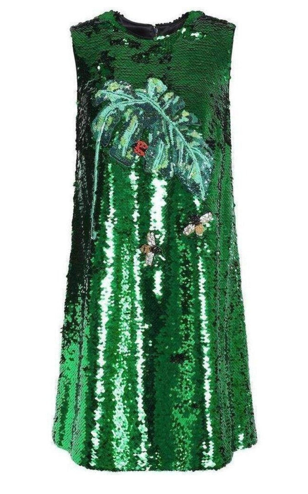 Dolce & Gabbana Embellished Sequined Mesh Mini Dress - Runway Catalog