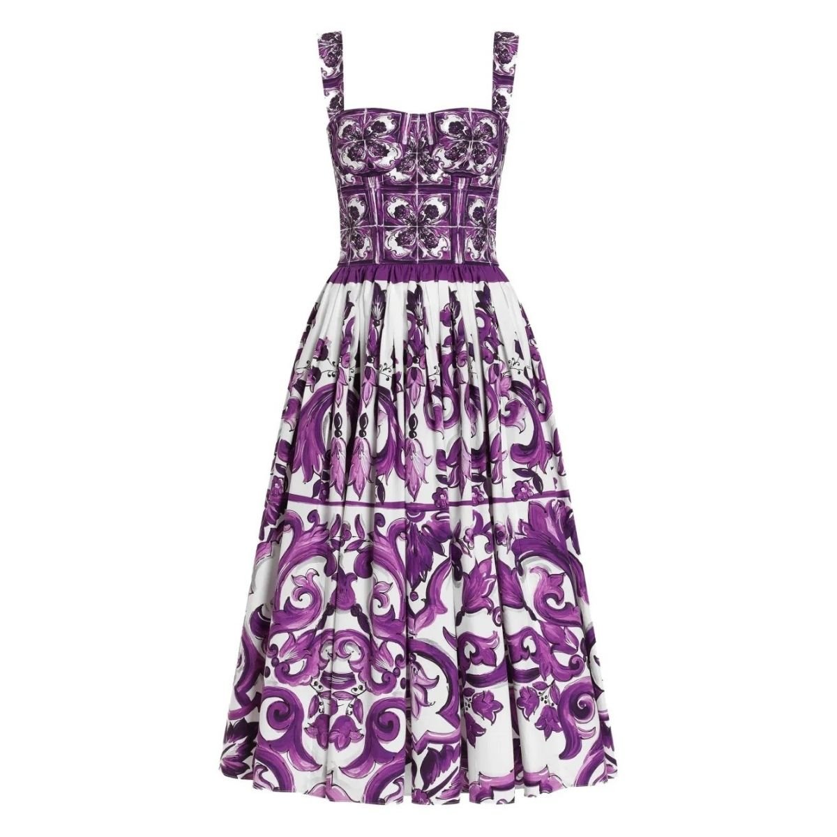 Dolce & Gabbana Majolica - Print Cotton Dress - Runway Catalog